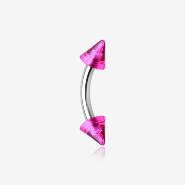Acrylic Spike Curved Barbell Eyebrow Ring-Purple